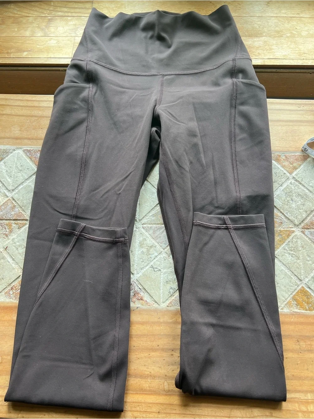 lululemon Women's brown Solid High Rise Pull-On Pocket Leggings Size S # 286